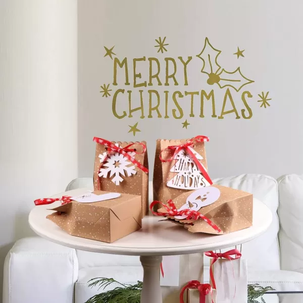 imageOurWarm 12pcs Christmas Treat Bags Christmas Kraft Gift Bags with Christmas Tags and Ribbons Xmas Paper Candy Goody Bags for Christmas Party Favors 5 x 3 x 7 Inch holiday gift bags1 Count Pack of 24