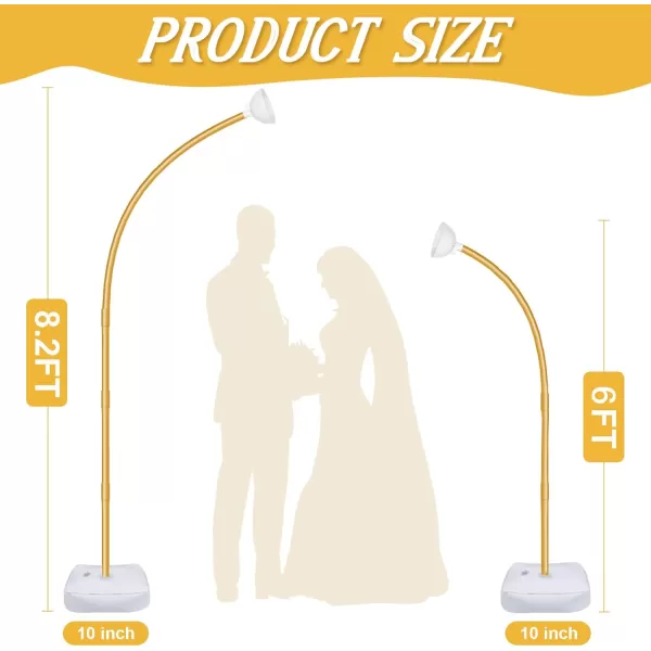 imageOurWarm 82FTampamp 6FT Gold Balloon Arch Kit Free Bending Top Balloon Arch Stand Balloon Stands for Floor Half Arch Balloon Stand with Base for Wedding Birthday Party Baby Shower Halloween Decorations