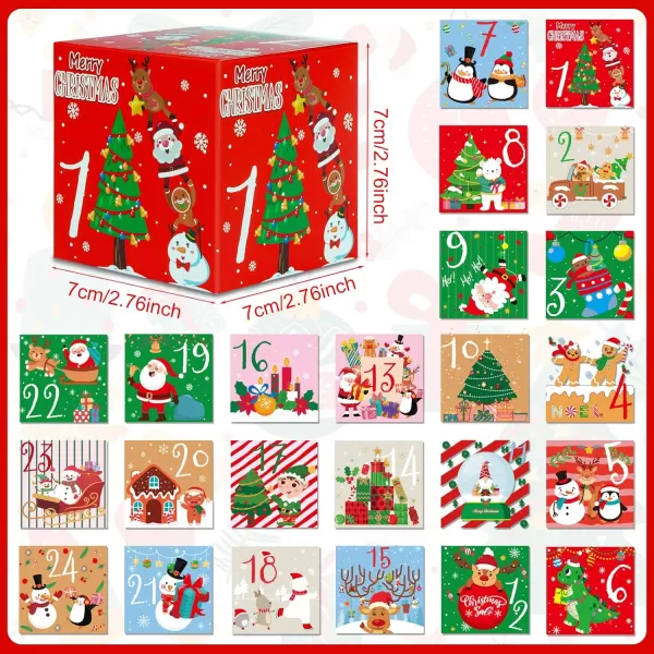 imageOurWarm DIY Christmas Advent Calendar Boxes 24 Days Empty Advent Calendar to Fill Christmas Countdown Gift Candy Box Cardboard Fillable Advent Calendar for Family Kids Xmas Holiday Decor