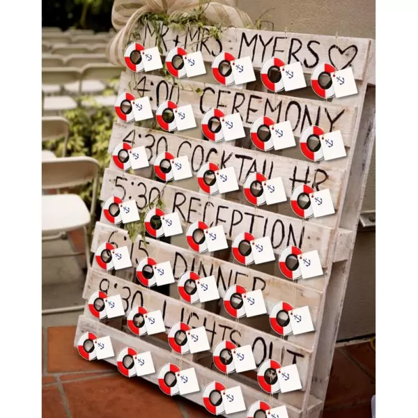 imagePartyTalk 50pcs Nautical Wedding Favors Lifesaver Bottle Opener with Anchor Tags and String Beach Wedding Gifts Nautical Baby Shower Birthday Party Decorations