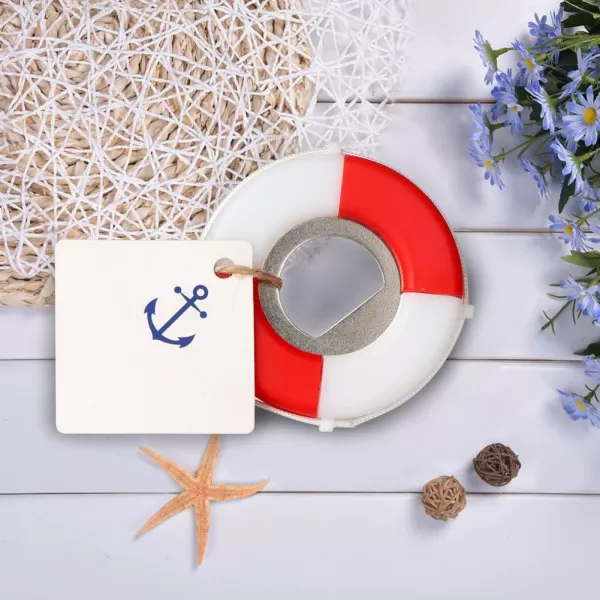 imagePartyTalk 50pcs Nautical Wedding Favors Lifesaver Bottle Opener with Anchor Tags and String Beach Wedding Gifts Nautical Baby Shower Birthday Party Decorations