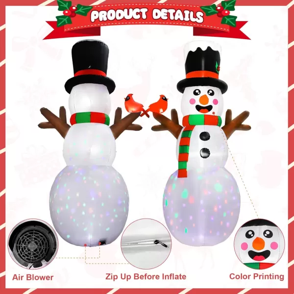 imageOurWarm 12FT Christmas Inflatable Snowman Christmas Decorations Giant Christmas inflatables Snowman Decor with Cardinal Christmas Blow Ups Builtin Rotating Color Lights for Outdoor Christmas Decor