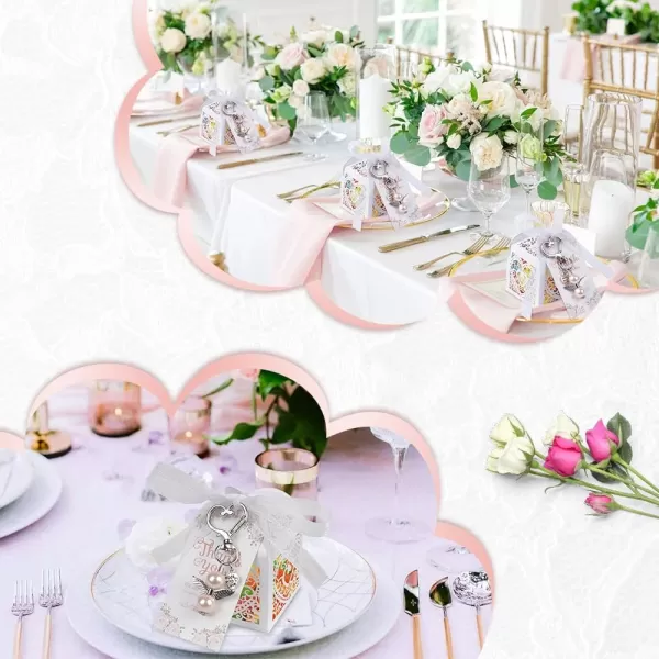 imageOurWarm 144Pcs Baby Shower Favors Including Cute Angel Keychains Favor Boxes and Thank You Cards for Baptism Favors Bridal Shower Favors Birthday Party Favors Wedding Favors for Guests Pink