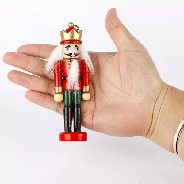 imageOurWarm 6Pcs Nutcracker Ornaments Wooden Nutcracker Figures Christmas Decorations for Xmas Tree Table Decor