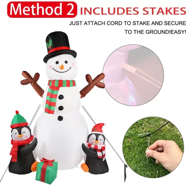 imageOurWarm 6ft Christmas Inflatables Christmas Decorations Outdoor Inflatable Snowman Penguin Blow Up Yard Decorations with Rotating LED Lights for Indoor Outdoor Christmas Decorations Yard Garden Decor