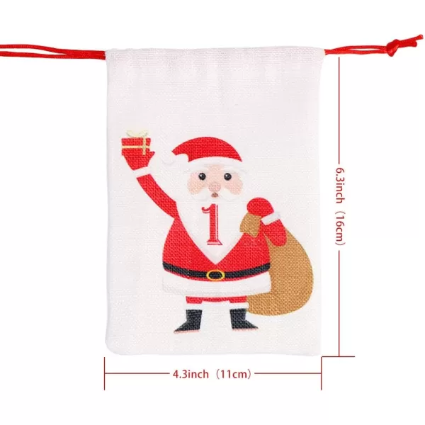 imageOurWarm Christmas Advent Calendar 2024 24 Days Burlap Hanging Advent Calendars Candy Gift Bags DIY Xmas Countdown Christmas Decorations for Kids Wall Home Office Holiday Decor