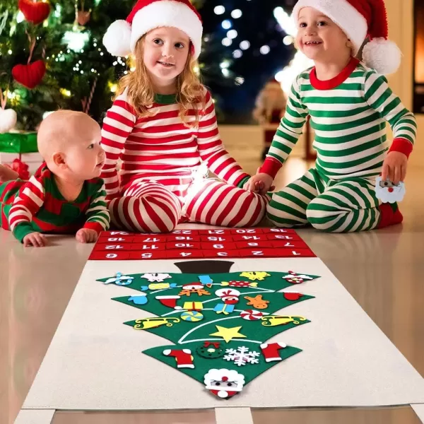 imageOurWarm Christmas Advent Calendar 2024 24 Days Countdown Calendar with 24pcs Detachable Ornaments for Home Classroom Handmade Door Wall Hanging Decor Christmas Decorations