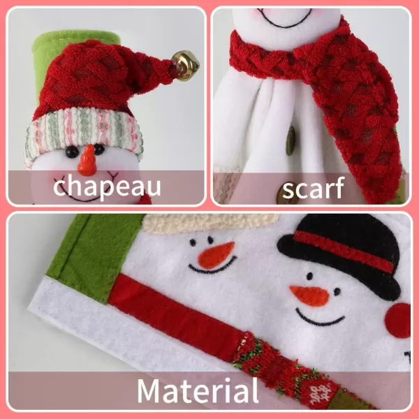 imageOurWarm Christmas Fridge Handle Covers Set of 3 Santa Snowman Fridge Door Handle Cover Kitchen Appliance Handle Covers for Christmas Decorations4pcs Snowman