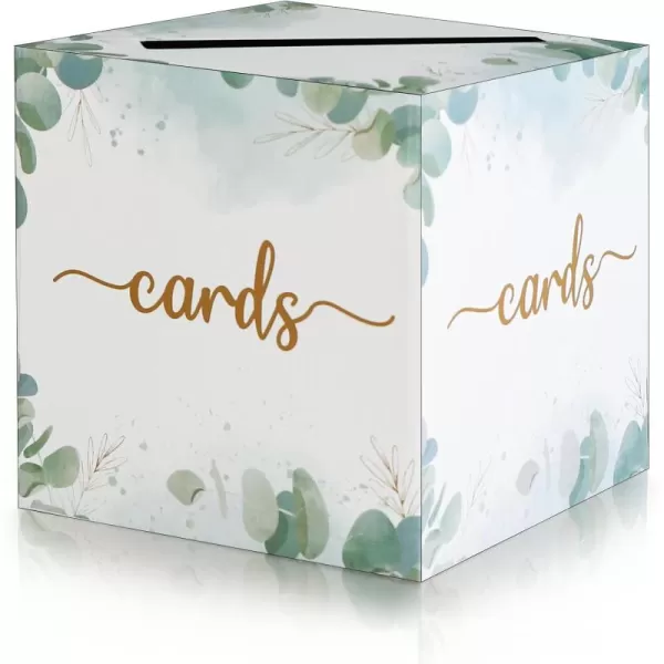 imageOurWarm DIY White Wedding Card Box with Lock PVC Card Box Graduation Card Box Perfect for Weddings Baby Showers Birthdays Bridal or Baby ShowersGreen