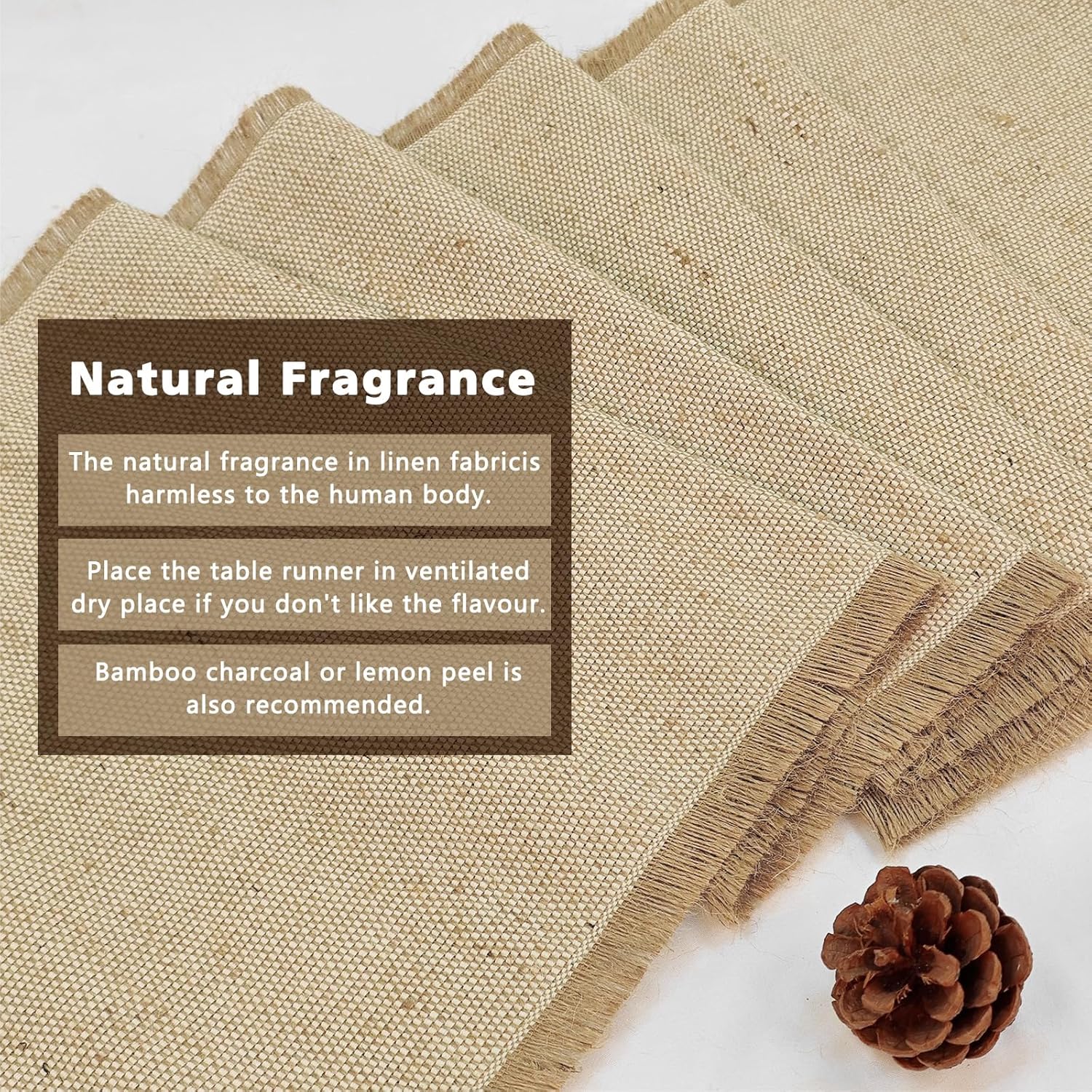 imageOurWarm 90inch Burlap Table Runner Farmhouse Kitchen Decor Modern Dining Room Tablecloth for Country Vintage Bohemian Wedding Bedroom Bridal Shower Rustic Party Decor 12 x 90 inch