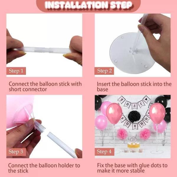 imageOurWarm 10 Set 30inch Balloon Stand Kit for Table Top Centerpiece Balloon Holder Sticks with Base for Baby Shower Birthday Party Graduation Wedding Decorations