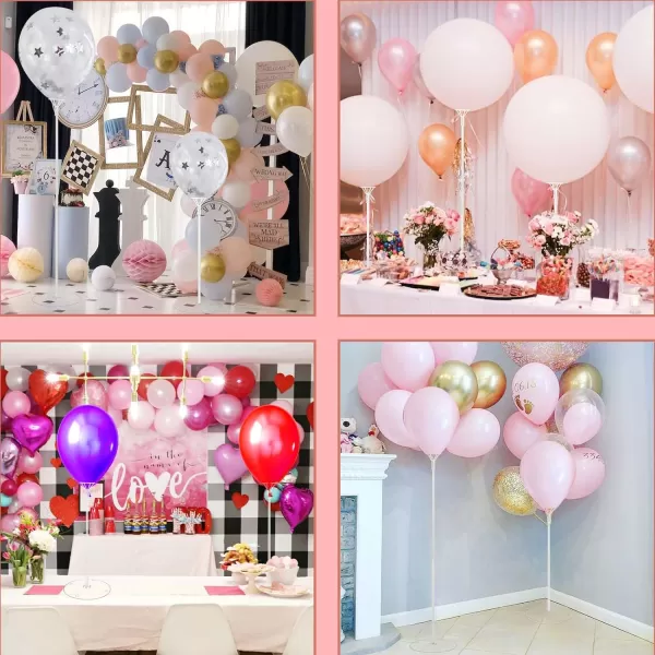 imageOurWarm 10 Set 30inch Balloon Stand Kit for Table Top Centerpiece Balloon Holder Sticks with Base for Baby Shower Birthday Party Graduation Wedding Decorations