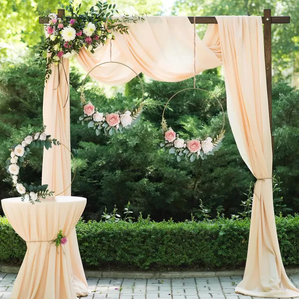 imageOurWarm 12Pcs 12 Inch Floral Hoop Centerpiece with Stand for Table Metal Center Pieces with Wood Base Gold Circle Centerpieces for Wedding Reception DIY Table Centerpieces Wall Hanging CraftsGold