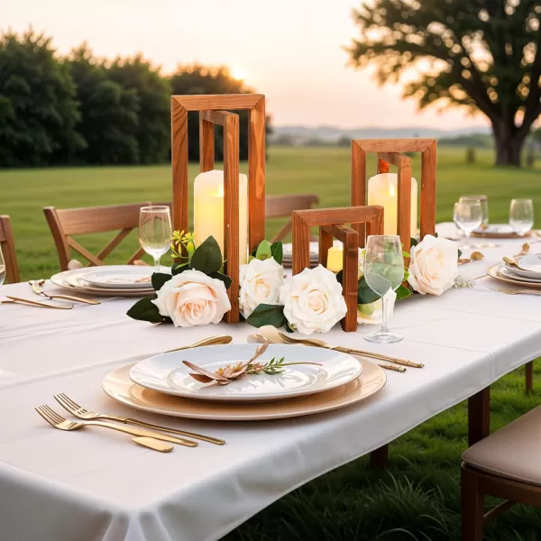 imageOurWarm 12Pcs Wedding Centerpieces for Tables Foldable Wooden Lantern Centerpieces for Tables Centerpieces for Wedding Reception Brown Rustic Lanterns for Centerpieces Wedding Table Party Decoration
