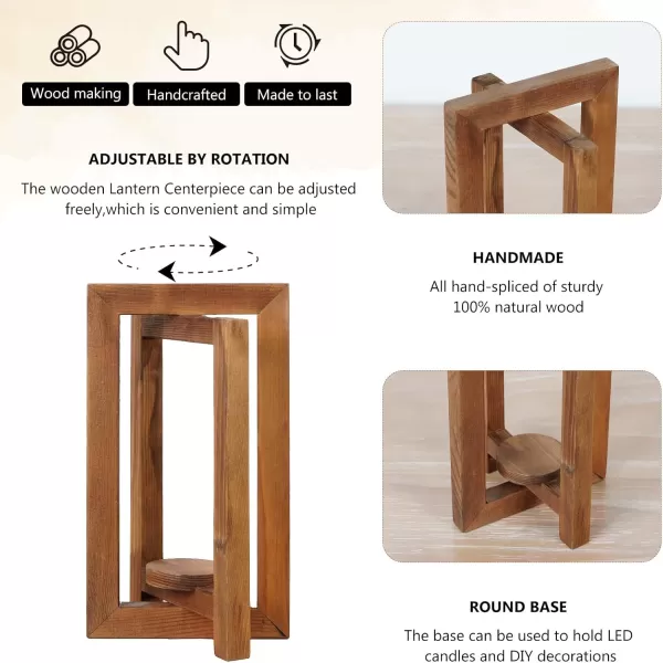 imageOurWarm 12Pcs Wedding Centerpieces for Tables Foldable Wooden Lantern Centerpieces for Tables Centerpieces for Wedding Reception Brown Rustic Lanterns for Centerpieces Wedding Table Party Decoration