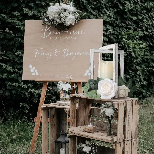 imageOurWarm 2 Pcs Wedding Centerpieces for Tables Foldable Wooden Wedding Candle Lantern Holder for Rustic Wedding Table Decor Wood Farmhouse Decorative Candle Lanterns Indoor