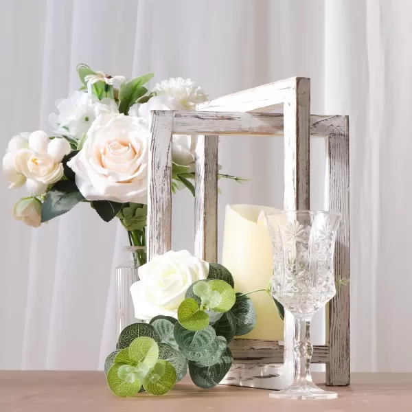 imageOurWarm 2 Pcs Wedding Centerpieces for Tables Foldable Wooden Wedding Candle Lantern Holder for Rustic Wedding Table Decor Wood Farmhouse Decorative Candle Lanterns Indoor