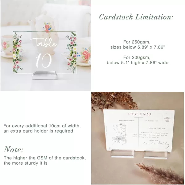 imageOurWarm 20 Pack Acrylic Sign Holders with Slot Clear Acrylic Stands for Display 35 cm Place Card Holders Perfect for Wedding Table Number Exhibition Office Restaurant Business20 pcs Base