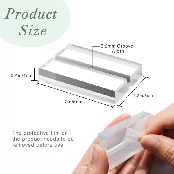 imageOurWarm 20 Pack Acrylic Sign Holders with Slot Clear Acrylic Stands for Display 35 cm Place Card Holders Perfect for Wedding Table Number Exhibition Office Restaurant Business20 pcs Base