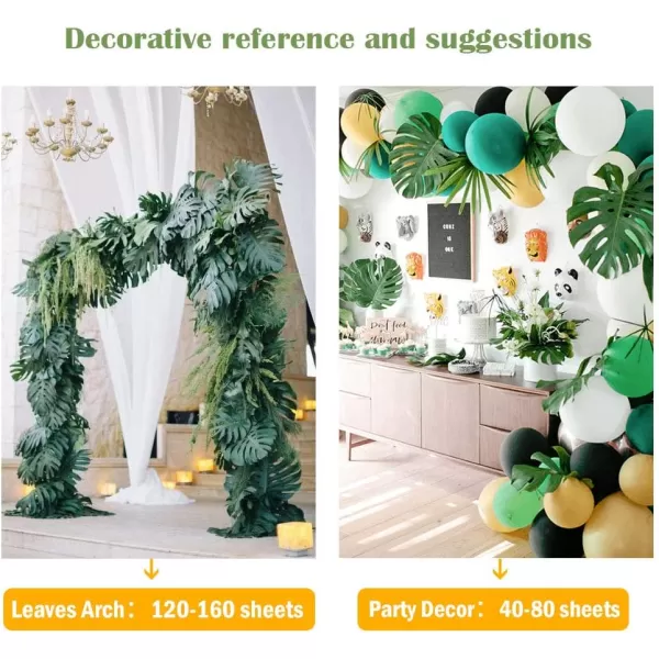 imageOurWarm 24pcs Large Artificial Tropical Palm Leaves Faux Safari Leaves Monstera Fake Leaves Hawaiian Luau Party Jungle Beach Theme Decorations for Birthday Party Safari Table Decorations Supplies