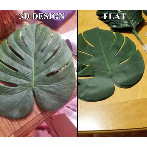 imageOurWarm 24pcs Large Artificial Tropical Palm Leaves Faux Safari Leaves Monstera Fake Leaves Hawaiian Luau Party Jungle Beach Theme Decorations for Birthday Party Safari Table Decorations Supplies