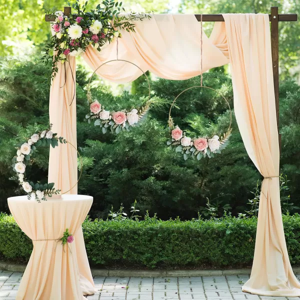imageOurWarm 25Pcs 12 Inch Floral Hoop Centerpiece with Stand for Table Metal Center Pieces Gold Circle Centerpieces for Wedding Reception DIY Table Centerpieces Wall Hanging Crafts Flower Decoration