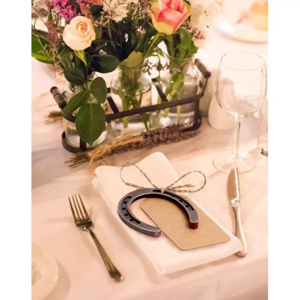 imageOurWarm 50pcs Good Lucky Horseshoe Gift with Kraft Tags for Rustic Wedding Favors Decoration Hanging Barn Wedding Horseshoe Gift