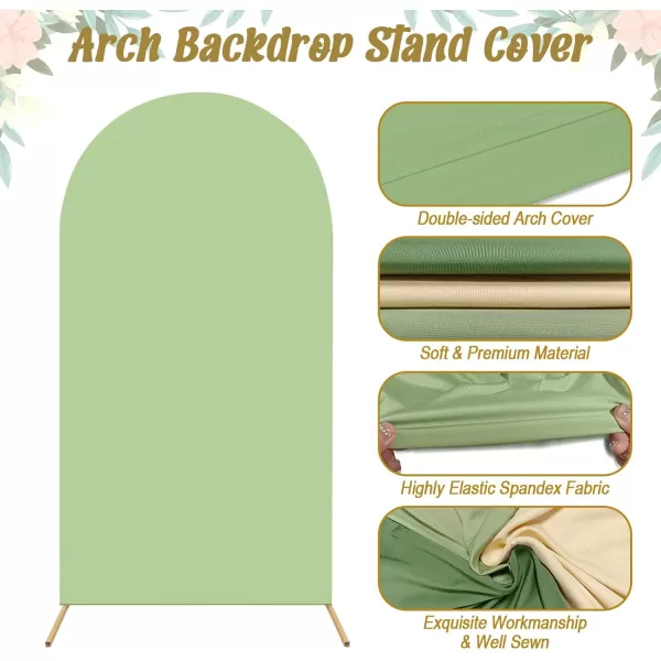 imageOurWarm Arch Cover Set of 3 4FT 5FT 6FT Round Arch Backdrop Covers Spandex Arch Stretchy Backdrop Cover Fabric for Birthday Party Baby Shower Wedding Arch Stand Decorations Green Series