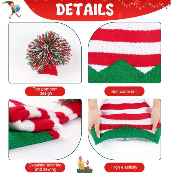 imageOurWarm Funny Christmas Hats Adults and Kids Elf Hats for Adults Christmas Knit Beanie Holiday Hat for Women38 PcsColorful