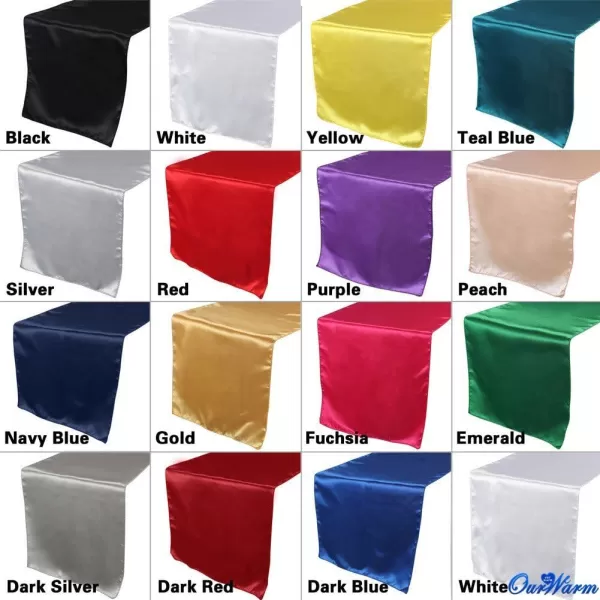 imageOurWarm Satin Table Runner 12quotx 108quot Inch Wedding Party Table Decoration Emerald