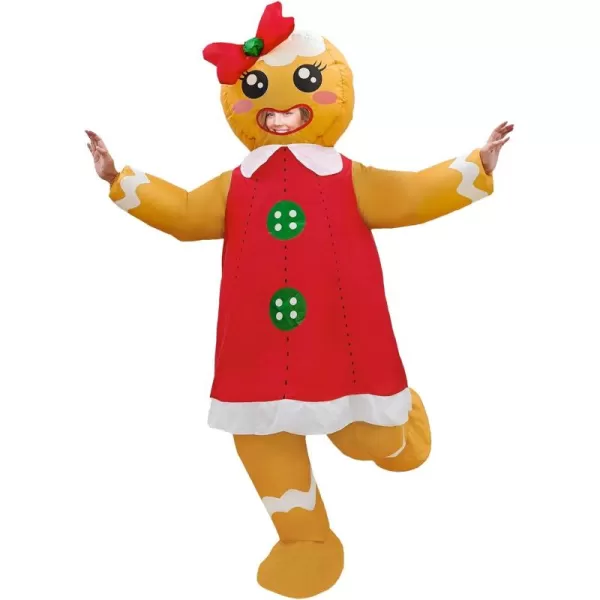 imageOurWarm 66 FT Christmas Inflatable Costume Adult Gingerbread Man Costume Adult Blow Up Costumes Inflatable Funny Inflatable Costumes for Adults Inflatable Christmas Costume Adult for Women Men