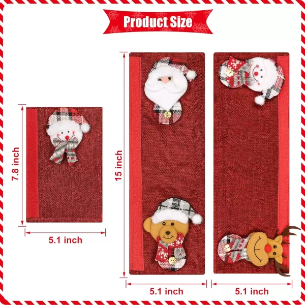 imageOurWarm Christmas Refrigerator Handle Covers Set of 8 Christmas Kitchen Decor Snowman Fridge Door Handle Cover Appliance Handle Covers for Christmas Decorations8PCS