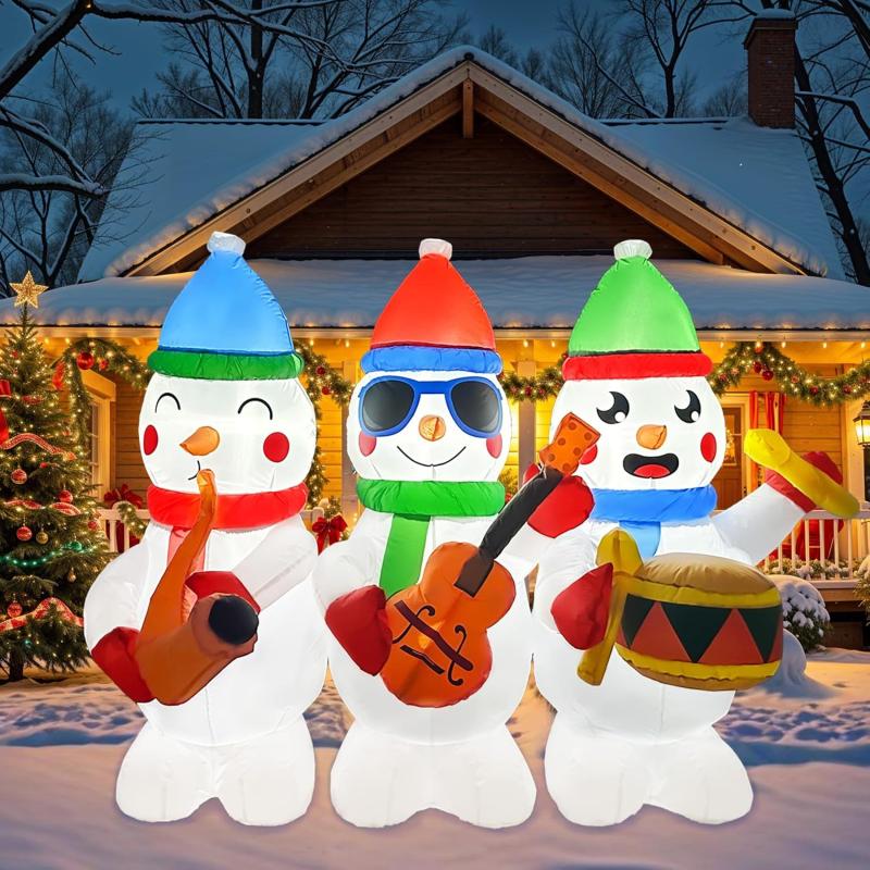 imageOurWarm 6FT Christmas Inflatables Outdoor Decorations Inflatable Baseball Snowman Blow Up Yard Decorations with Colorful LED Lights for Indoor Outdoor Christmas Decorations Yard Lawn Garden DecorSnowman playing music