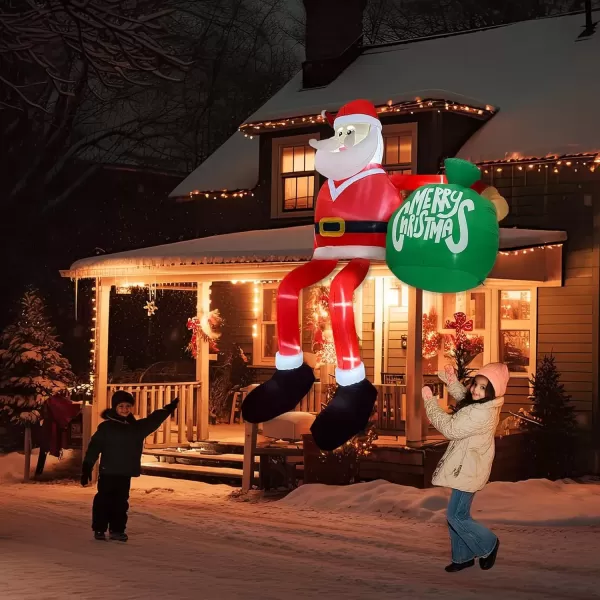 imageOurWarm 10FT Christmas Inflatables Gingerbread House Decorations Outdoor Christmas Decorations Builtin LED Gingerbread Christmas Decor for Blow Up Yard Decorations15 FT Santa Inflatable