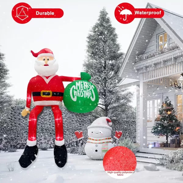 imageOurWarm 10FT Christmas Inflatables Gingerbread House Decorations Outdoor Christmas Decorations Builtin LED Gingerbread Christmas Decor for Blow Up Yard Decorations15 FT Santa Inflatable