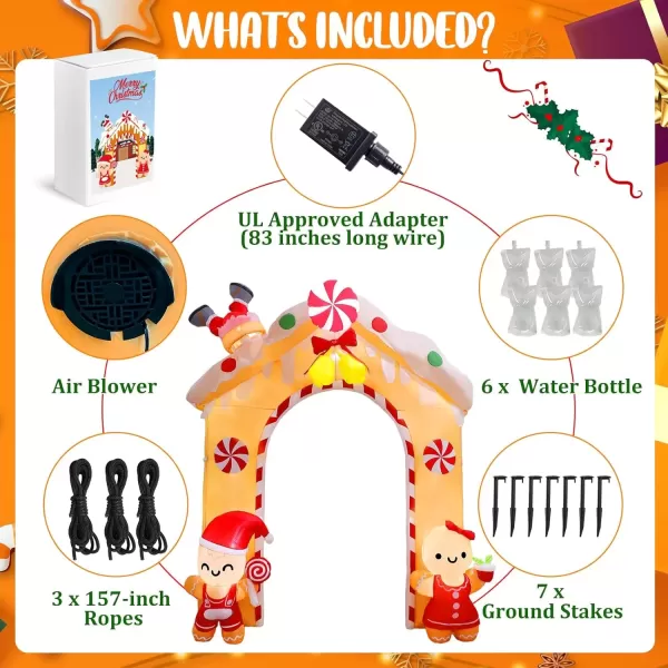 imageOurWarm 10FT Christmas Inflatables Gingerbread House Decorations Outdoor Christmas Decorations Builtin LED Gingerbread Christmas Decor for Blow Up Yard DecorationsInflatable Archway 10FT