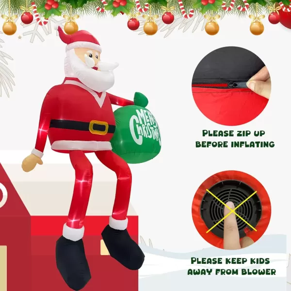 imageOurWarm 10FT Christmas Inflatables Gingerbread House Decorations Outdoor Christmas Decorations Builtin LED Gingerbread Christmas Decor for Blow Up Yard Decorations15 FT Santa Inflatable