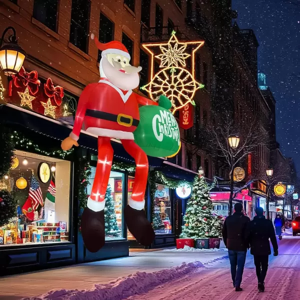 imageOurWarm 10FT Christmas Inflatables Gingerbread House Decorations Outdoor Christmas Decorations Builtin LED Gingerbread Christmas Decor for Blow Up Yard Decorations15 FT Santa Inflatable