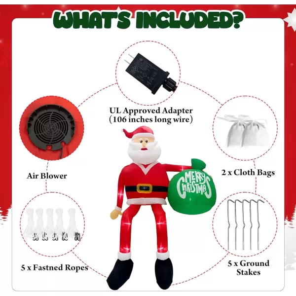 imageOurWarm 10FT Christmas Inflatables Gingerbread House Decorations Outdoor Christmas Decorations Builtin LED Gingerbread Christmas Decor for Blow Up Yard Decorations15 FT Santa Inflatable