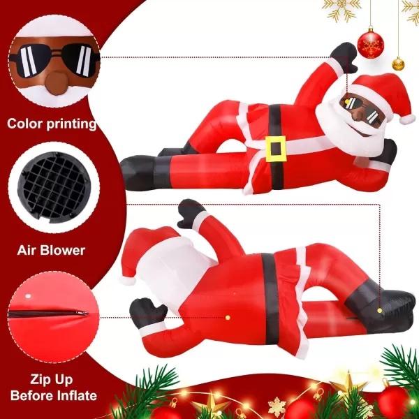 imageOurWarm 10FT Christmas Inflatables Outdoor Decorations Giant Christmas Inflatable Black Santa Christmas Outdoor Inflatables Christmas Blow Up Yard Decorations for Xmas Outside Lawn Yard Garden10FT Black Santa