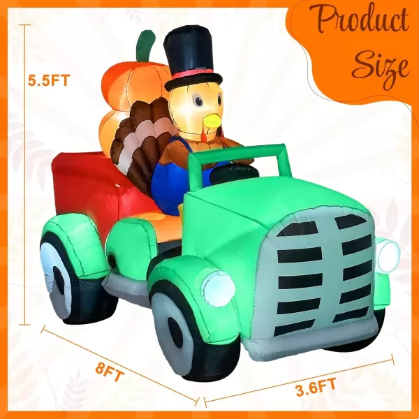 imageOurWarm 10FT Thanksgiving Inflatables Turkey and Squirrels Turkey Blow Up Inflatable with Pumpkin Decor and Happy Thanksgiving Banner Builtin LED Lights ampamp Blower for Yard Fall Outdoor DecorationsTurkey Car
