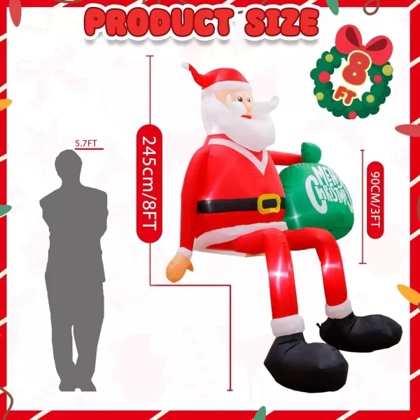 imageOurWarm 6 ft Christmas Inflatable Outdoor Decoration Baseball Snowman Inflatable Christmas Blow Up Yard Decorations with Rotating LED Lights Christmas Decorations for Garden Lawn Xmas Party Decor8FT Christmas inflatable