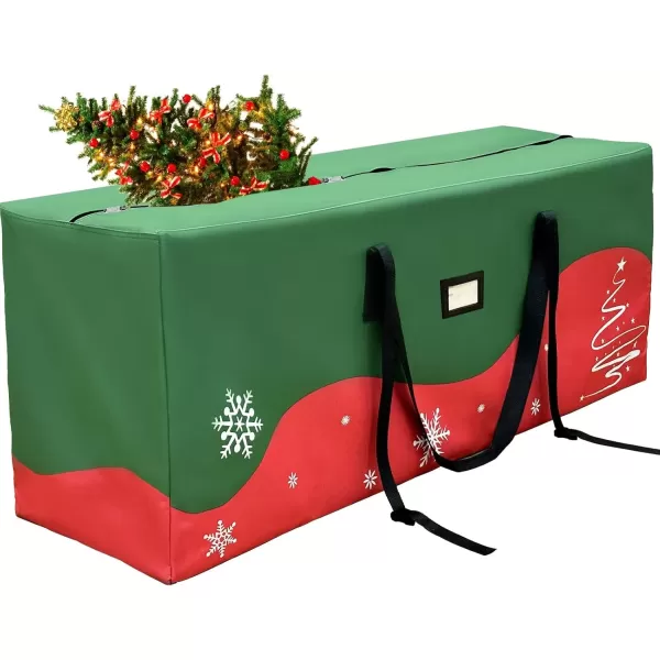 imageOurWarm Christmas Tree Storage Bag Extra Large Heavy Duty Storage Containers with Reinforced Handles Zipper for 75ft Artificial Tree 50quot x 15quot x 20quot 600D Oxford Xmas Holiday Tree Storage Bag GreenColorful