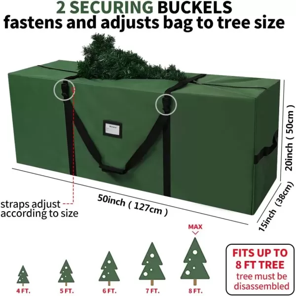 imageOurWarm Christmas Tree Storage Bag Extra Large Heavy Duty Storage Containers with Reinforced Handles Zipper for 75ft Artificial Tree 50quot x 15quot x 20quot 600D Oxford Xmas Holiday Tree Storage Bag GreenGreen