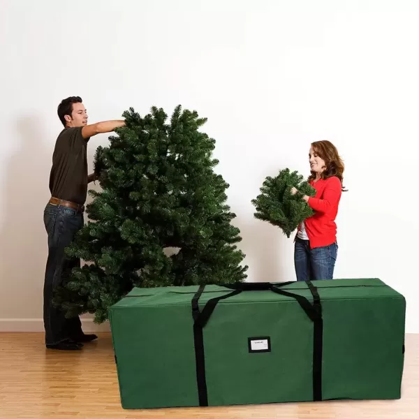 imageOurWarm Christmas Tree Storage Bag Extra Large Heavy Duty Storage Containers with Reinforced Handles Zipper for 75ft Artificial Tree 50quot x 15quot x 20quot 600D Oxford Xmas Holiday Tree Storage Bag GreenGreen