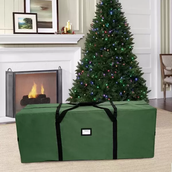 imageOurWarm Christmas Tree Storage Bag Extra Large Heavy Duty Storage Containers with Reinforced Handles Zipper for 75ft Artificial Tree 50quot x 15quot x 20quot 600D Oxford Xmas Holiday Tree Storage Bag GreenGreen