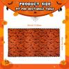 imageOurWarm 2PCS Halloween Tablecloth Rectangular Polyester Black Lace ampamp Orange Lined Tablecloth Spider Web Table Cover for Scary Halloween Table Decorations 60 x 84 InchBlackorange