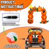 imageOurWarm 4FT Trunk or Treat Car Decorations Kit Halloween Car Decoration Blow Ups Stacked Pumpkin Arch ampamp Cross with LED Lights for SUV Truck Yard Garden Halloween Inflatable Outdoor Decoration