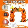 imageOurWarm 4FT Trunk or Treat Car Decorations Kit Halloween Car Decoration Blow Ups Stacked Pumpkin Arch ampamp Cross with LED Lights for SUV Truck Yard Garden Halloween Inflatable Outdoor Decoration