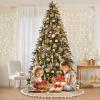 imageOurWarm Christmas Tree Skirt 48 Inches Burlap Tree Skirt for Artificial Trees Printed with Snowflakes and Merry Christmas Brown Rustic Tree Skirt for Christmas Decorations New Year Holiday Party36 inch